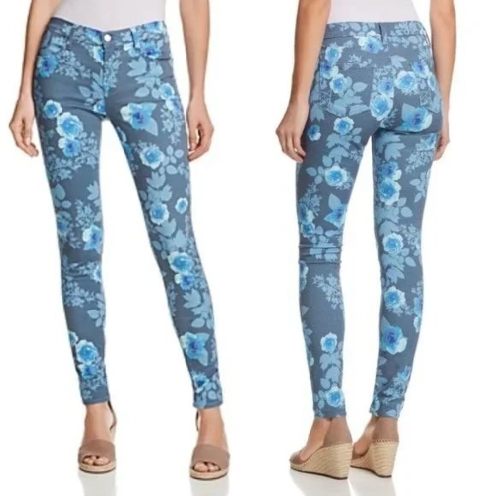 J Brand 620 Photo Ready Floral Rain Jeans 24 Mid Rise Super‎ Skinny Floral Print